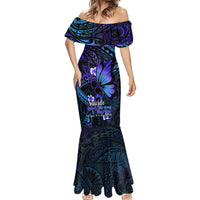 Polynesia Suicide Prevention Awareness Mermaid Dress Your Life Is Worth Living For Polynesian Gold Pattern - Wonder Print Shop