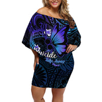 Polynesia Suicide Prevention Awareness Off Shoulder Short Dress Your Life Is Worth Living For Polynesian Gold Pattern - Wonder Print Shop