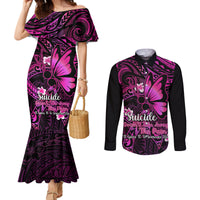polynesia-suicide-prevention-awareness-couples-matching-mermaid-dress-and-long-sleeve-button-shirts-your-life-is-worth-living-for-polynesian-pink-pattern