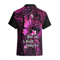 Polynesia Suicide Prevention Awareness Hawaiian Shirt Your Life Is Worth Living For Polynesian Pink Pattern - Wonder Print Shop