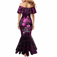 Polynesia Suicide Prevention Awareness Mermaid Dress Your Life Is Worth Living For Polynesian Pink Pattern - Wonder Print Shop