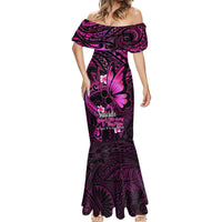 Polynesia Suicide Prevention Awareness Mermaid Dress Your Life Is Worth Living For Polynesian Pink Pattern - Wonder Print Shop