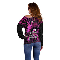 Polynesia Suicide Prevention Awareness Off Shoulder Sweater Your Life Is Worth Living For Polynesian Pink Pattern - Wonder Print Shop