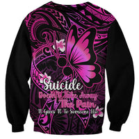Polynesia Suicide Prevention Awareness Sweatshirt Your Life Is Worth Living For Polynesian Pink Pattern - Wonder Print Shop
