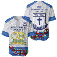 Fiji Holy Cross College Baseball Jersey Happy 50th Anniversary Fijian Tagimoucia Tapa Pattern - Wonder Print Shop