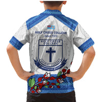 Fiji Holy Cross College Family Matching Mermaid Dress and Hawaiian Shirt Happy 50th Anniversary Fijian Tagimoucia Tapa Pattern - Wonder Print Shop