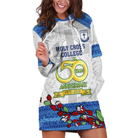 Fiji Holy Cross College Hoodie Dress Happy 50th Anniversary Fijian Tagimoucia Tapa Pattern - Wonder Print Shop