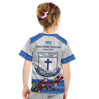 Fiji Holy Cross College Kid T Shirt Happy 50th Anniversary Fijian Tagimoucia Tapa Pattern - Wonder Print Shop