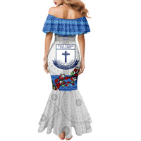 Fiji Holy Cross College Mermaid Dress Happy 50th Anniversary Fijian Tagimoucia Tapa Pattern - Wonder Print Shop