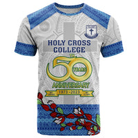 Fiji Holy Cross College T Shirt Happy 50th Anniversary Fijian Tagimoucia Tapa Pattern - Wonder Print Shop
