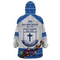 Fiji Holy Cross College Wearable Blanket Hoodie Happy 50th Anniversary Fijian Tagimoucia Tapa Pattern - Wonder Print Shop