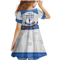 Personalised Fiji Holy Cross College Family Matching Mermaid Dress and Hawaiian Shirt Happy 50th Anniversary Fijian Tagimoucia Tapa Pattern - Wonder Print Shop