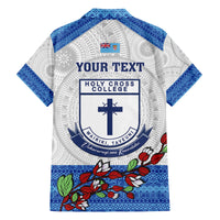 Personalised Fiji Holy Cross College Family Matching Puletasi Dress and Hawaiian Shirt Happy 50th Anniversary Fijian Tagimoucia Tapa Pattern - Wonder Print Shop