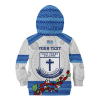 Personalised Fiji Holy Cross College Kid Hoodie Happy 50th Anniversary Fijian Tagimoucia Tapa Pattern - Wonder Print Shop