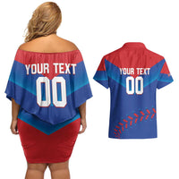 Custom Baseball Cuba 2024 Couples Matching Off Shoulder Short Dress and Hawaiian Shirt Cuban Trogon - Dynamic Style - Wonder Print Shop