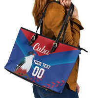 Custom Baseball Cuba 2024 Leather Tote Bag Cuban Trogon - Dynamic Style - Wonder Print Shop