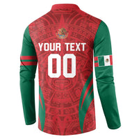 Custom Baseball Mexico 2024 Button Sweatshirt Aztec Calendar Pattern - Dynamic Style - Wonder Print Shop