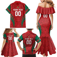 Custom Baseball Mexico 2024 Family Matching Mermaid Dress and Hawaiian Shirt Aztec Calendar Pattern - Dynamic Style - Wonder Print Shop