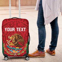 Custom Baseball Mexico 2024 Luggage Cover Aztec Calendar Pattern - Dynamic Style - Wonder Print Shop