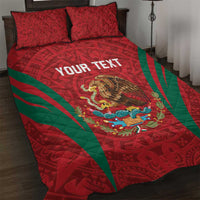 Custom Baseball Mexico 2024 Quilt Bed Set Aztec Calendar Pattern - Dynamic Style - Wonder Print Shop