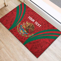 Custom Baseball Mexico 2024 Rubber Doormat Aztec Calendar Pattern - Dynamic Style - Wonder Print Shop