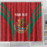 Custom Baseball Mexico 2024 Shower Curtain Aztec Calendar Pattern - Dynamic Style