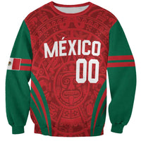 Custom Baseball Mexico 2024 Sweatshirt Aztec Calendar Pattern - Dynamic Style - Wonder Print Shop
