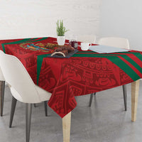 Custom Baseball Mexico 2024 Tablecloth Aztec Calendar Pattern - Dynamic Style - Wonder Print Shop