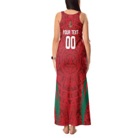Custom Baseball Mexico 2024 Tank Maxi Dress Aztec Calendar Pattern - Dynamic Style - Wonder Print Shop