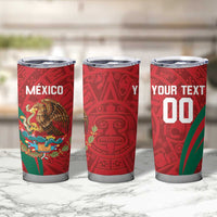 Custom Baseball Mexico 2024 Tumbler Cup Aztec Calendar Pattern - Dynamic Style - Wonder Print Shop