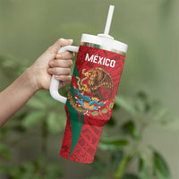 Custom Baseball Mexico 2024 Tumbler With Handle Aztec Calendar Pattern - Dynamic Style - Wonder Print Shop