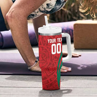 Custom Baseball Mexico 2024 Tumbler With Handle Aztec Calendar Pattern - Dynamic Style - Wonder Print Shop