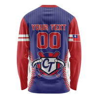 Custom Chinese Taipei Long Sleeve Shirt Go Taiwanese - Baseball Style - Wonder Print Shop