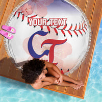 Custom Baseball Chinese Taipei Beach Blanket National Plum Blossom - Dynamic Style - Wonder Print Shop