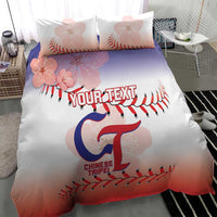 Custom Baseball Chinese Taipei Bedding Set National Plum Blossom - Dynamic Style - Wonder Print Shop