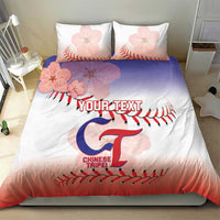 Custom Baseball Chinese Taipei Bedding Set National Plum Blossom - Dynamic Style - Wonder Print Shop