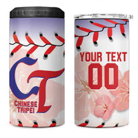 Custom Baseball Chinese Taipei 4 in 1 Can Cooler Tumbler National Plum Blossom - Dynamic Style - Wonder Print Shop