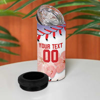 Custom Baseball Chinese Taipei 4 in 1 Can Cooler Tumbler National Plum Blossom - Dynamic Style - Wonder Print Shop