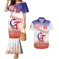 Custom Baseball Chinese Taipei Couples Matching Mermaid Dress and Hawaiian Shirt National Plum Blossom - Dynamic Style - Wonder Print Shop