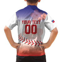 Custom Baseball Chinese Taipei Family Matching Off The Shoulder Long Sleeve Dress and Hawaiian Shirt National Plum Blossom - Dynamic Style - Wonder Print Shop