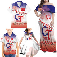 Custom Baseball Chinese Taipei Family Matching Off Shoulder Maxi Dress and Hawaiian Shirt National Plum Blossom - Dynamic Style - Wonder Print Shop