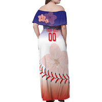 Custom Baseball Chinese Taipei Family Matching Off Shoulder Maxi Dress and Hawaiian Shirt National Plum Blossom - Dynamic Style - Wonder Print Shop
