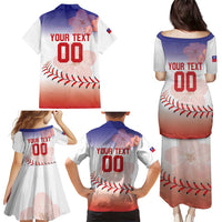 Custom Baseball Chinese Taipei Family Matching Puletasi and Hawaiian Shirt National Plum Blossom - Dynamic Style - Wonder Print Shop
