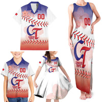 Custom Baseball Chinese Taipei Family Matching Tank Maxi Dress and Hawaiian Shirt National Plum Blossom - Dynamic Style - Wonder Print Shop