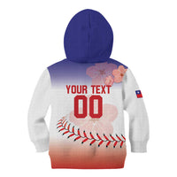 Custom Baseball Chinese Taipei Kid Hoodie National Plum Blossom - Dynamic Style - Wonder Print Shop