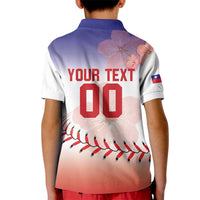 Custom Baseball Chinese Taipei Kid Polo Shirt National Plum Blossom - Dynamic Style - Wonder Print Shop