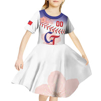 Custom Baseball Chinese Taipei Kid Short Sleeve Dress National Plum Blossom - Dynamic Style - Wonder Print Shop