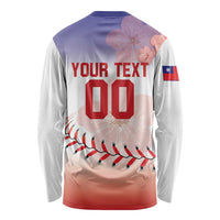 Custom Baseball Chinese Taipei Long Sleeve Shirt National Plum Blossom - Dynamic Style - Wonder Print Shop