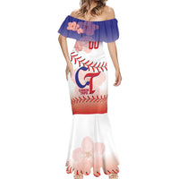 Custom Baseball Chinese Taipei Mermaid Dress National Plum Blossom - Dynamic Style - Wonder Print Shop