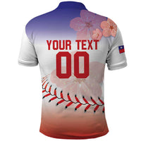 Custom Baseball Chinese Taipei Polo Shirt National Plum Blossom - Dynamic Style - Wonder Print Shop